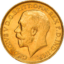 Moneda, Gran Bretaña, George V, Sovereign, 1913, EBC+, Oro, KM:820