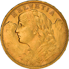 Coin, Switzerland, 20 Francs, 1913, Bern, AU(55-58), Gold, KM:35.1