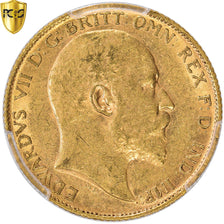 Münze, Großbritannien, Edward VII, 1/2 Sovereign, 1907, PCGS, AU58, VZ, Gold