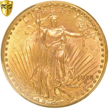 Moneda, Estados Unidos, Saint-Gaudens, $20, Double Eagle, 1928, Philadelphia