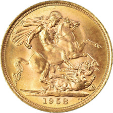 Monnaie, Grande-Bretagne, Elizabeth II, Sovereign, 1958, SPL, Or, KM:908