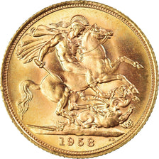 Monnaie, Grande-Bretagne, Elizabeth II, Sovereign, 1958, SPL, Or, KM:908