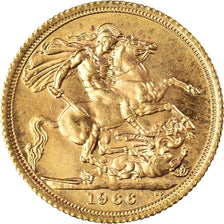 Moneta, Gran Bretagna, Elizabeth II, Sovereign, 1966, SPL+, Oro, KM:908