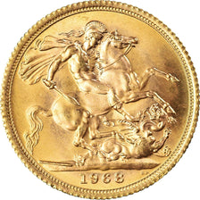 Moneda, Gran Bretaña, Elizabeth II, Sovereign, 1968, SC, Oro, KM:908