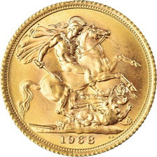 Moneda, Gran Bretaña, Elizabeth II, Sovereign, 1968, SC, Oro, KM:908