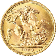 Coin, Great Britain, Elizabeth II, Sovereign, 1968, MS(64), Gold, KM:908