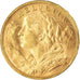 Coin, Switzerland, 20 Francs, 1898, Bern, AU(55-58), Gold, KM:35.1