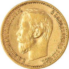 Moneta, Russia, Nicholas II, 5 Roubles, 1898, St. Petersburg, BB, Oro, KM:62