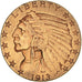 Moneta, USA, Indian Head, $5, Half Eagle, 1913, San Francisco, AU(50-53)