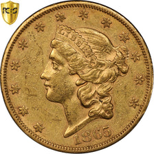 Moneda, Estados Unidos, Liberty Head, $20, Double Eagle, 1865, San Francisco