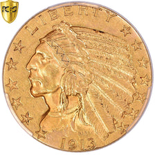 Coin, United States, Indian Head, $5, Half Eagle, 1913, Philadelphia, PCGS