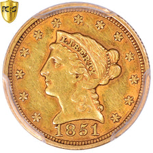 Moneta, Stati Uniti, Coronet Head, $2.50, Quarter Eagle, 1851, Philadelphia