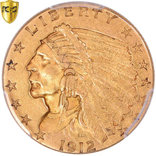 Monnaie, États-Unis, Indian Head, $2.50, Quarter Eagle, 1912, Philadelphie