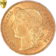 Moneda, Suiza, 20 Francs, 1890, Bern, PCGS, MS63, SC, Oro, KM:31.3, graded