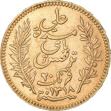 Monnaie, Tunisie, Ali Bey, 20 Francs, 1900, Paris, SUP, Or, KM:227, Lecompte:455