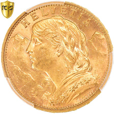 Munten, Zwitserland, 20 Francs, 1913, Bern, PCGS, MS64, UNC, Goud, KM:35.1