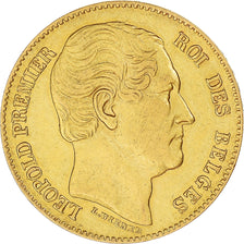 Coin, Belgium, Leopold I, 20 Francs, 20 Frank, 1865, AU(55-58), Gold, KM:23