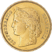 Coin, Switzerland, 20 Francs, 1889, Bern, EF(40-45), Gold, KM:31.3