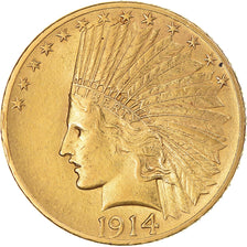 Coin, United States, Indian Head, $10, Eagle, 1914, Philadelphia, AU(55-58)