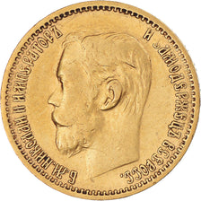 Moneda, Rusia, Nicholas II, 5 Roubles, 1898, St. Petersburg, MBC, Oro, KM:62