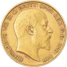 Monnaie, Grande-Bretagne, Edward VII, 1/2 Sovereign, 1907, Londres, TTB, Or