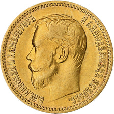 Monnaie, Russie, Nicholas II, 5 Roubles, 1900, St. Petersburg, TTB+, Or, KM:62