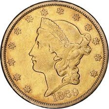 Verenigde Staten, Liberty Head, $20, Double Eagle, 1869, San Francisco, ZF