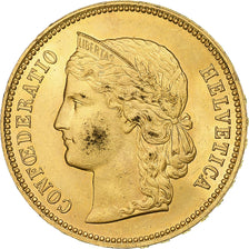 Schweiz, 20 Francs, Helvetia, 1889, Bern, Gold, UNZ, KM:31.3