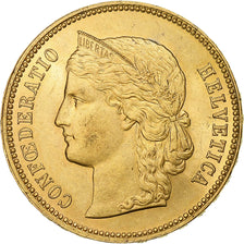 Szwajcaria, 20 Francs, Helvetia, 1889, Bern, Złoto, MS(63), KM:31.3