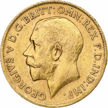 Gran Bretagna, George V, 1/2 Sovereign, 1911, London, Oro, BB+, KM:819