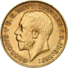 Great Britain, George V, 1/2 Sovereign, 1911, London, Gold, AU(50-53), KM:819