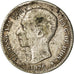 Moneta, Hiszpania, Alfonso XII, Peseta, 1876, Madrid, VF(20-25), Srebro, KM:672