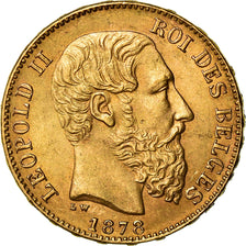 Moneta, Belgio, Leopold II, 20 Francs, 20 Frank, 1878, SPL-, Oro, KM:37