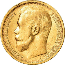 Moneda, Rusia, Nicholas II, 15 Roubles, 1897, St. Petersburg, MBC, Oro, KM:65.2