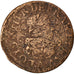 Moeda, França, Louis XIII, Double Tournois, 1635, Stenay, F(12-15), Cobre