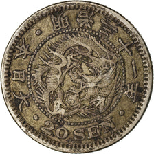 Moneta, Giappone, Mutsuhito, 20 Sen, 1898, BB, Argento, KM:24