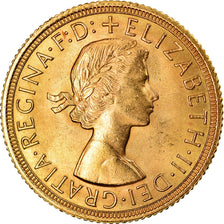 Moeda, Grã-Bretanha, Elizabeth II, Sovereign, 1962, MS(63), Dourado, KM:908