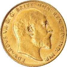 Coin, Great Britain, Edward VII, Sovereign, 1905, London, AU(50-53), Gold