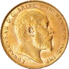 Moneta, Gran Bretagna, Edward VII, Sovereign, 1908, London, SPL-, Oro, KM:805