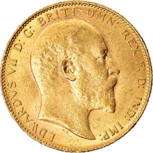 Coin, Great Britain, Edward VII, Sovereign, 1909, London, AU(55-58), Gold