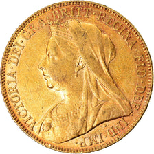 Moeda, Grã-Bretanha, Victoria, Sovereign, 1901, London, AU(50-53), Dourado