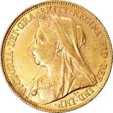 Coin, Great Britain, Victoria, Sovereign, 1899, London, AU(50-53), Gold, KM:785