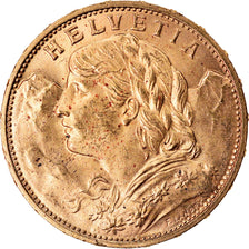 Coin, Switzerland, 20 Francs, 1914, Bern, MS(63), Gold, KM:35.1