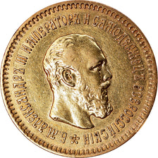 Moneta, Russia, Alexander III, 5 Roubles, 1889, St. Petersburg, EF(40-45)