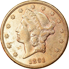 Moeda, Estados Unidos da América, Liberty Head, $20, Double Eagle, 1891, U.S.