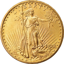 Coin, United States, Saint-Gaudens, $20, Double Eagle, 1908, U.S. Mint