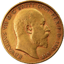 Moeda, Grã-Bretanha, Edward VII, 1/2 Sovereign, 1907, London, EF(40-45)