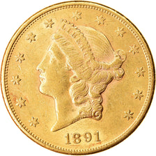 Monnaie, États-Unis, Liberty Head, $20, Double Eagle, 1891, U.S. Mint, San