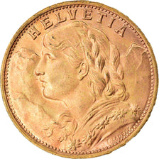 Coin, Switzerland, 20 Francs, 1947, Bern, MS(60-62), Gold, KM:35.2