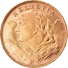 Moeda, Suíça, 20 Francs, 1935, Bern, MS(60-62), Dourado, KM:35.1